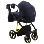 Коляска 2 в 1 Adamex Porto Special Edition (Gold) TK-605 темно-синий (вензеля)