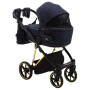 Коляска 2 в 1 Adamex Porto Special Edition (Gold) TK-605 темно-синий (вензеля)