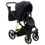 Коляска 2 в 1 Adamex Porto Special Edition (Gold) TK-605 темно-синий (вензеля)