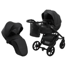 Коляска 2 в 1 Bair Next кожа 100% 36 черный