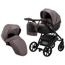 Коляска 2 в 1 Bair Next кожа 100% 35 темный капучино