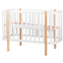 Кровать Babyroom Луна (120x60)  белый - светлый (натуральный)
