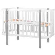 Кровать Babyroom Луна (120x60)  белый - серый