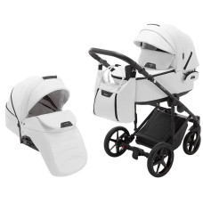 Коляска 2 в 1 Adamex Porto Light ECO кожа 100% SA-1 белый