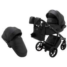 Коляска 2 в 1 Adamex Porto ECO кожа 100% SA-2 чёрный
