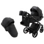 Коляска 2 в 1 Adamex Porto ECO кожа 100% SA-2 чёрный