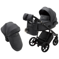 Коляска 2 в 1 Adamex Porto ECO кожа 100% SA-5 графит