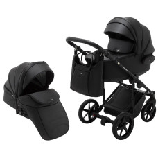 Коляска 2 в 1 Adamex Porto Light ECO кожа 100% SA-2 черный