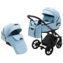Коляска 2 у 1 Adamex Porto Light ECO шкіра 100% SA-17 блакитний