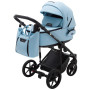 Коляска 2 у 1 Adamex Porto Light ECO шкіра 100% SA-17 блакитний