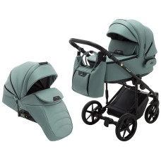 Коляска 2 в 1 Adamex Porto Light ECO кожа 100% SA-20 нефрит