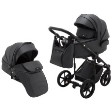 Коляска 2 в 1 Adamex Porto Light ECO кожа 100% SA-5 графит