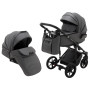 Коляска 2 в 1 Adamex Porto Light ECO шкіра 100% SA-4 темно-сірий