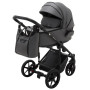 Коляска 2 в 1 Adamex Porto Light ECO шкіра 100% SA-4 темно-сірий