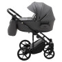Коляска 2 в 1 Adamex Porto Light ECO шкіра 100% SA-4 темно-сірий