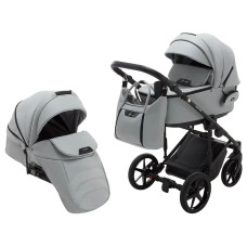 Коляска 2 в 1 Adamex Porto Light ECO кожа 100% SA-3 светло-серый