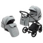 Коляска 2 в 1 Adamex Porto Light ECO кожа 100% SA-3 светло-серый