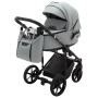 Коляска 2 в 1 Adamex Porto Light ECO кожа 100% SA-3 светло-серый