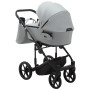 Коляска 2 в 1 Adamex Porto Light ECO кожа 100% SA-3 светло-серый