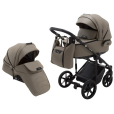 Коляска 2 в 1 Adamex Porto Light ECO кожа 100% SA-9 тёмный капучино