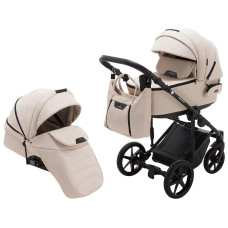 Коляска 2 в 1 Adamex Porto Light ECO кожа 100% SA-8 бежевый