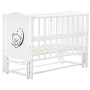 Кровать Babyroom Тедди Т-02 фигурное быльце, маятник продольный, откидной бок,  белый