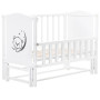 Кровать Babyroom Тедди Т-02 фигурное быльце, маятник продольный, откидной бок,  белый