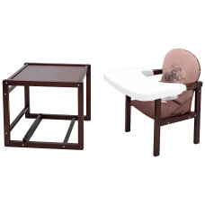 Стульчик- трансформер Babyroom Винни-220 тонированный пластиковая столешница  капучино-шоколад (мишка с будильником)