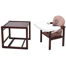 Стульчик- трансформер Babyroom Винни-220 тонированный пластиковая столешница  капучино-шоколад (мишка с сердцем)