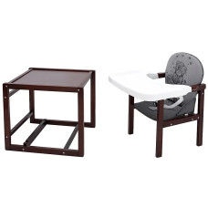 Стульчик- трансформер Babyroom Винни-220 тонированный пластиковая столешница  серый-графит (мишка с сердцем)