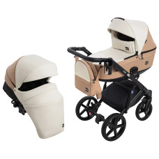 Коляска 2 в 1 Bair Kiwi кожа 100% BK-55/24 светло-бежевый - карамель