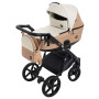 Коляска 2 в 1 Bair Kiwi кожа 100% BK-55/24 светло-бежевый - карамель