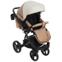 Коляска 2 в 1 Bair Kiwi кожа 100% BK-55/24 светло-бежевый - карамель