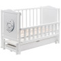 Кровать Babyroom Тедди Т-03 фигурное быльце, маятник продольного качания, ящик, откидной бок  белый
