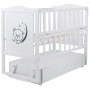 Кровать Babyroom Тедди Т-03 фигурное быльце, маятник, ящик, откидной бок  белый