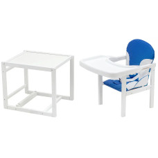 Стульчик- трансформер Babyroom Пони-240 белый пластиковая столешница  синий - белый