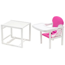 Стульчик- трансформер Babyroom Пони-240 белый пластиковая столешница  розовый - белый