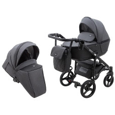 Коляска 2 в 1 Bair City Soft 219 графит - черная кожа