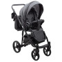 Коляска 2 в 1 Bair City Soft 219 графит - черная кожа