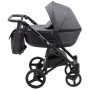 Коляска 2 в 1 Bair City Soft 219 графит - черная кожа