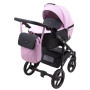 Коляска 2 в 1 Bair City ECO 13 розовый (пудра) - черный