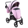 Коляска 2 в 1 Bair City ECO 13 розовый (пудра) - черный