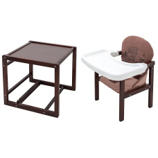 Стульчик- трансформер Babyroom Винни-220 тонированный пластиковая столешница  шоколад-капучино (мишка с чашкой)