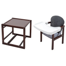 Стульчик- трансформер Babyroom Винни-220 тонированный пластиковая столешница  графит-серый (мишка и звезда)