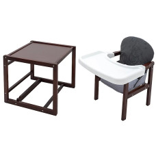 Стульчик- трансформер Babyroom Винни-220 тонированный пластиковая столешница  графит-серый (мишка с сердцем)