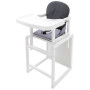 Стульчик- трансформер Babyroom Винни-240 белый пластиковая столешница  графит-серый (мишка с будильником)