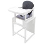 Стульчик- трансформер Babyroom Винни-240 белый пластиковая столешница  графит-серый (мишка с сердцем)