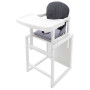 Стульчик- трансформер Babyroom Винни-240 белый пластиковая столешница  графит-серый (мишка с чашкой)