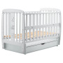Кровать Babyroom Друзья, маятник, ящик, откидной бок DDMYO-3  бук серый