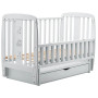 Кровать Babyroom Друзья, маятник, ящик, откидной бок DDMYO-3  бук серый